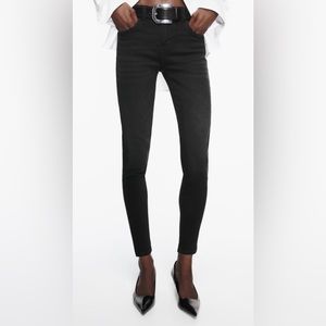 Zara Z1975 Skinny Jeans Black Mid Rise Size 2 — Slim Fit Classic